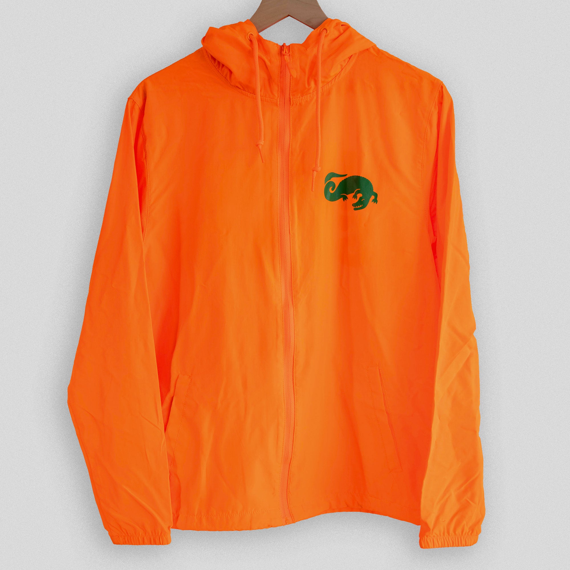 Orange hooded jacket hotsell